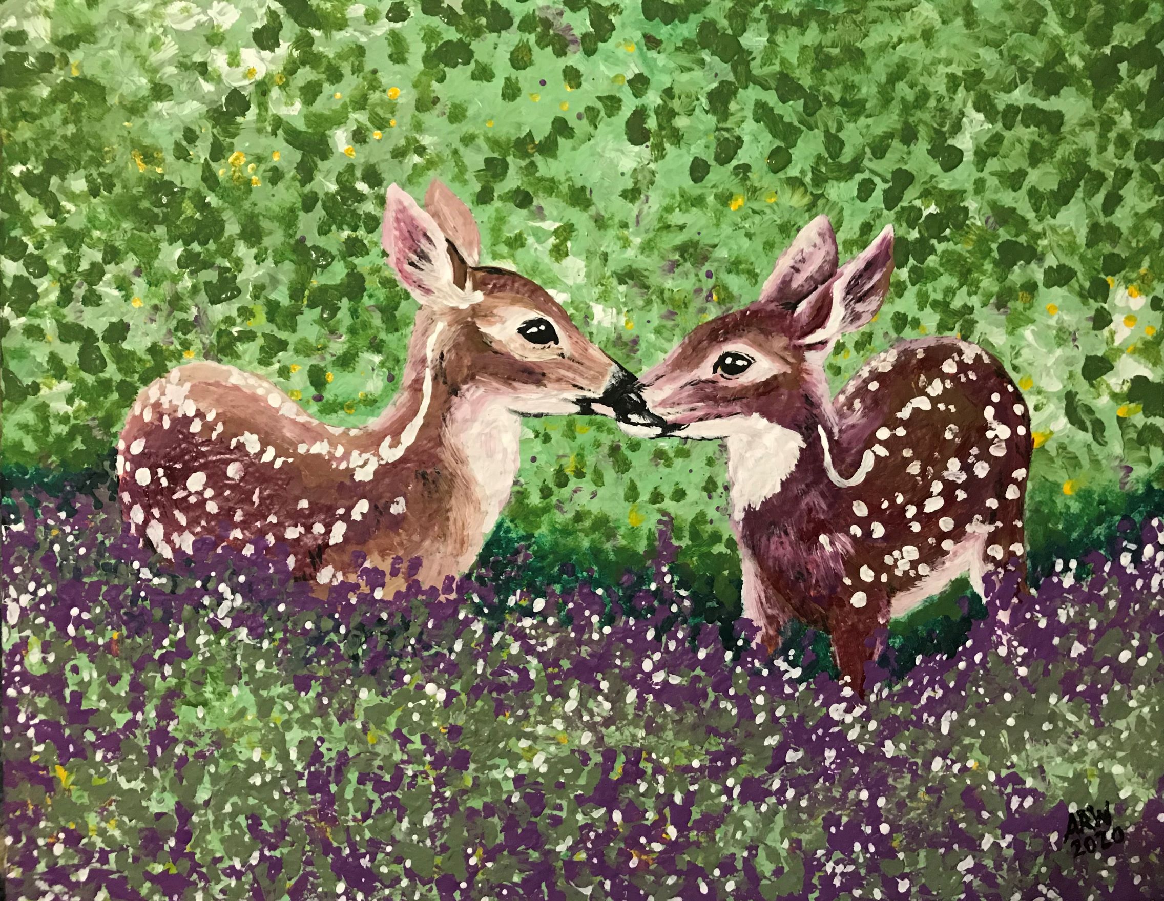Fawns in the Flowers – Art with a Cause